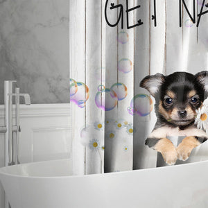 Chihuahua 3Get Naked Daisy Shower Curtain