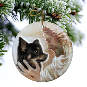 New Release -Black and Tan Chihuahua With God Porcelain/Ceramic Ornament