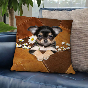 Chihuahua 3 Holding Daisy Pillow Case