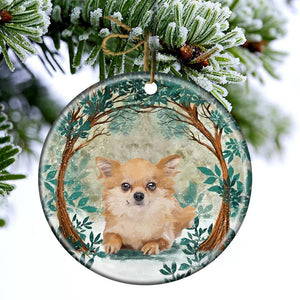 Chihuahua Among Forest Porcelain/Ceramic Ornament