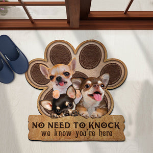 Chihuahuas03 No Need To Knock We Know You're Here Custom Doormat
