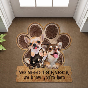 Chihuahuas03 No Need To Knock We Know You're Here Custom Doormat