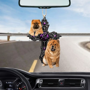 Chow Chow Pray For God Car Hanging Ornament