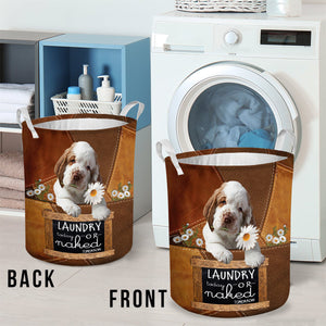 Clumber Spaniel Laundry Today Or Naked Tomorrow Laundry Basket