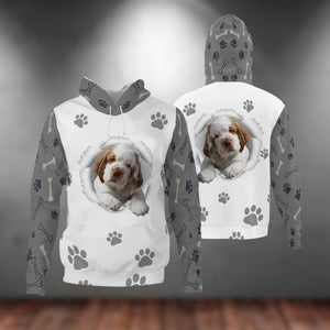 Clumber Spaniel-Paw Dog Unisex Hoodie