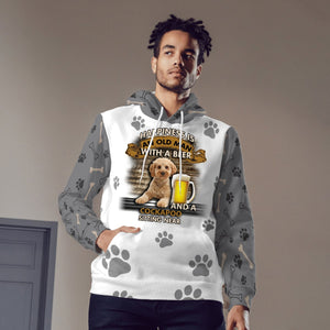 Happiness Is An Old Man With A Beer And A Cockapoo Hoodie