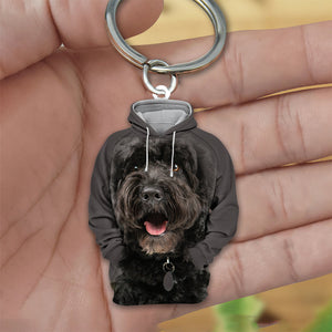 Cockapoo Black 3D Graphic Hoodie Acrylic Keychain