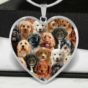 A Bunch Of Cockapoos Heart Necklace