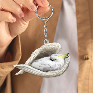Cockatoo Sleeping Angel Acrylic Keychain