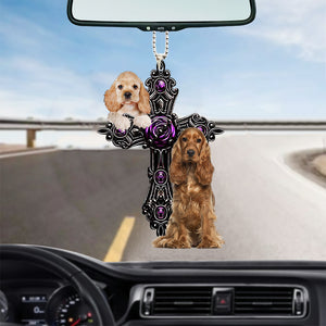 Cocker Spaniel Pray For God Car Hanging Ornament