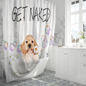Cocker Spaniel Get Naked Daisy Shower Curtain