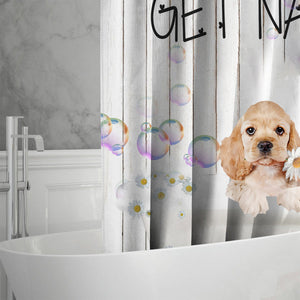 Cocker Spaniel Get Naked Daisy Shower Curtain