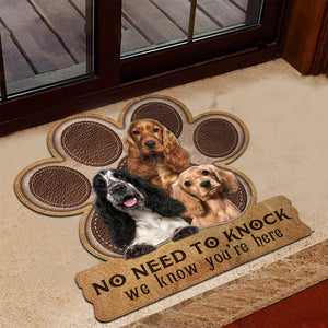 Cocker Spaniel No Need To Knock We Know You're Here Custom Doormat