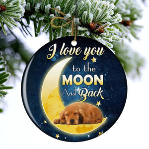 Cocker Spaniels I Love You To The Moon And Back Porcelain/Ceramic Ornament