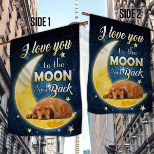 Cocker Spaniel I Love You To The Moon And Back Garden Flag