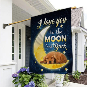 Cocker Spaniel I Love You To The Moon And Back Garden Flag