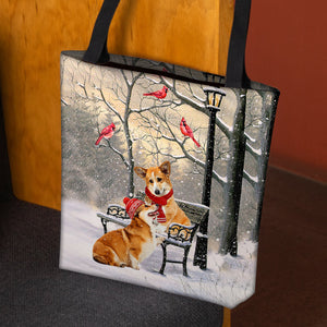 Corgi Hello Christmas/Winter/New Year Tote Bag