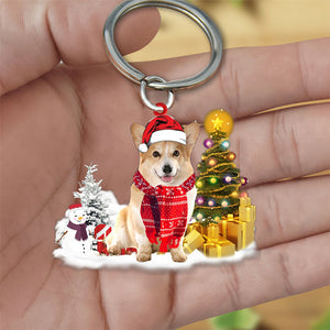 Corgi Early Merry Christma Acrylic Keychain