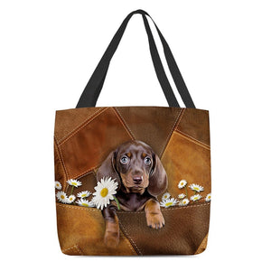 Dachshund1 Holding Daisy All Over Printed Tote Bag