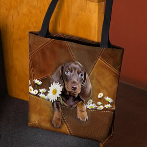 Dachshund1 Holding Daisy All Over Printed Tote Bag