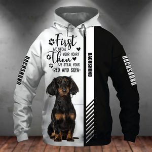 Dachshund-First We Steal Your Heart Unisex Hoodie