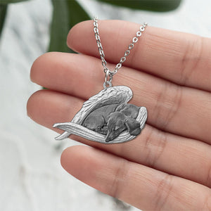 Dachshund02 Sleeping Angel Necklace