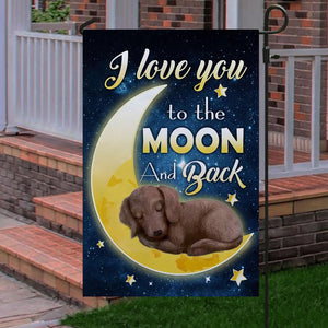 Dachshund I Love You To The Moon And Back Garden Flag