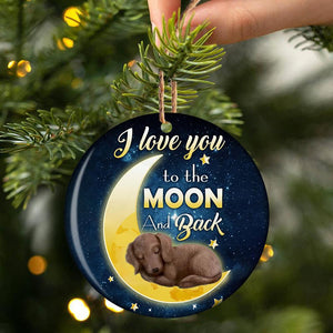 Dachshund I Love You To The Moon And Back Porcelain/Ceramic Ornament