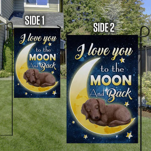 Dachshund I Love You To The Moon And Back Garden Flag