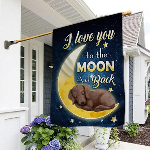 Dachshund I Love You To The Moon And Back Garden Flag
