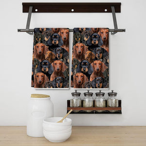 A Bunch Of Dachshunds Kitchen Towel