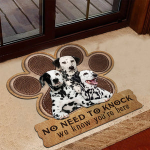 Dalmatian No Need To Knock We Know You're Here Custom Doormat