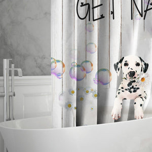Dalmatian02 Get Naked Daisy Shower Curtain