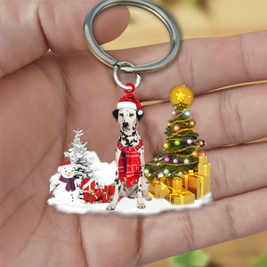 Dalmatian Early Merry Christma Acrylic Keychain