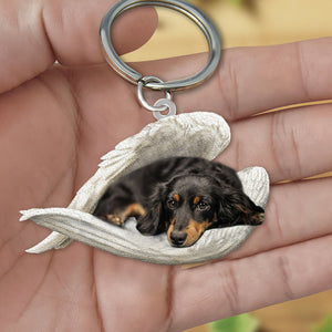Dashuand (Black and Tan) Long hair1 Sleeping Angel Acrylic Keychain