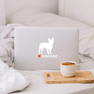 I Love Frenchies Vinyl Car Sticker