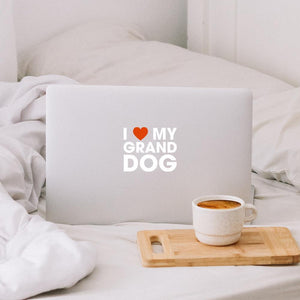 I Love My Grand-Dog Vinyl Car Sticker