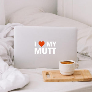 I Love My Mutt Vinyl Car Sticker