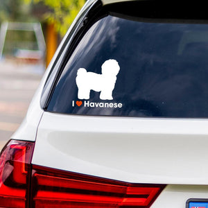 I Love Havanese Vinyl Car Sticker