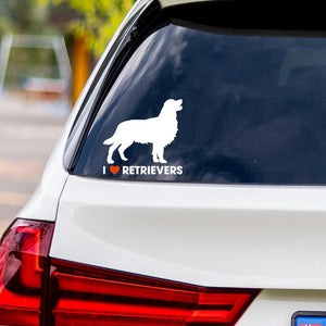 I Love Golden Retrievers Vinyl Car Sticker