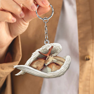 Deer Sleeping Angel Acrylic Keychain