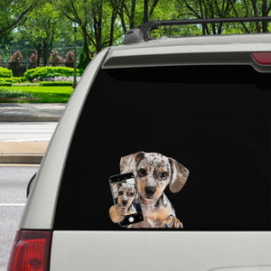 Do You Like My Selfie - Dapple Dachshund Car/ Door/ Fridge/ Laptop Sticker V1