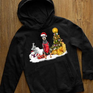 Unisex Merry Christmas Doberman Hoodie