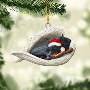 Doberman Sleeping Angel Christmas Ornament
