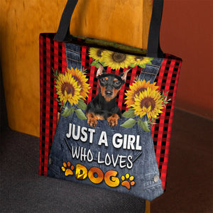 Doberman 2-Just A Girl Who Loves Dog Tote Bag