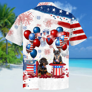 Doberman Independence Day Hawaiian Shirt