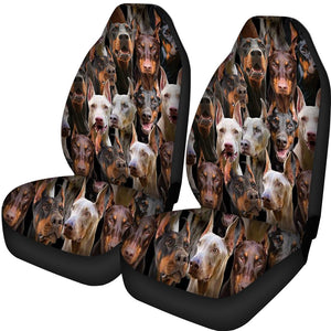 A Bunch Of Doberman Pinchers Car Seat Cover
