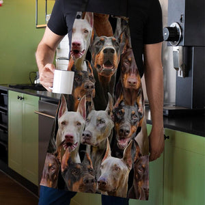 A Bunch Of Doberman Pinchers Apron/Great Gift Idea For Christmas