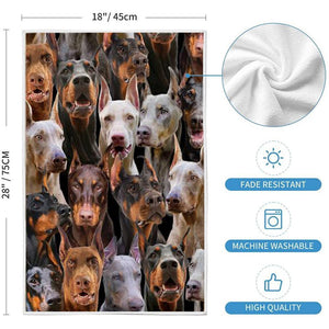 A Bunch Of Doberman Pinchers Kitchen Towel