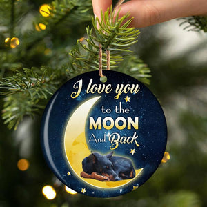 Doberman I Love You To The Moon And Back Porcelain/Ceramic Ornament
